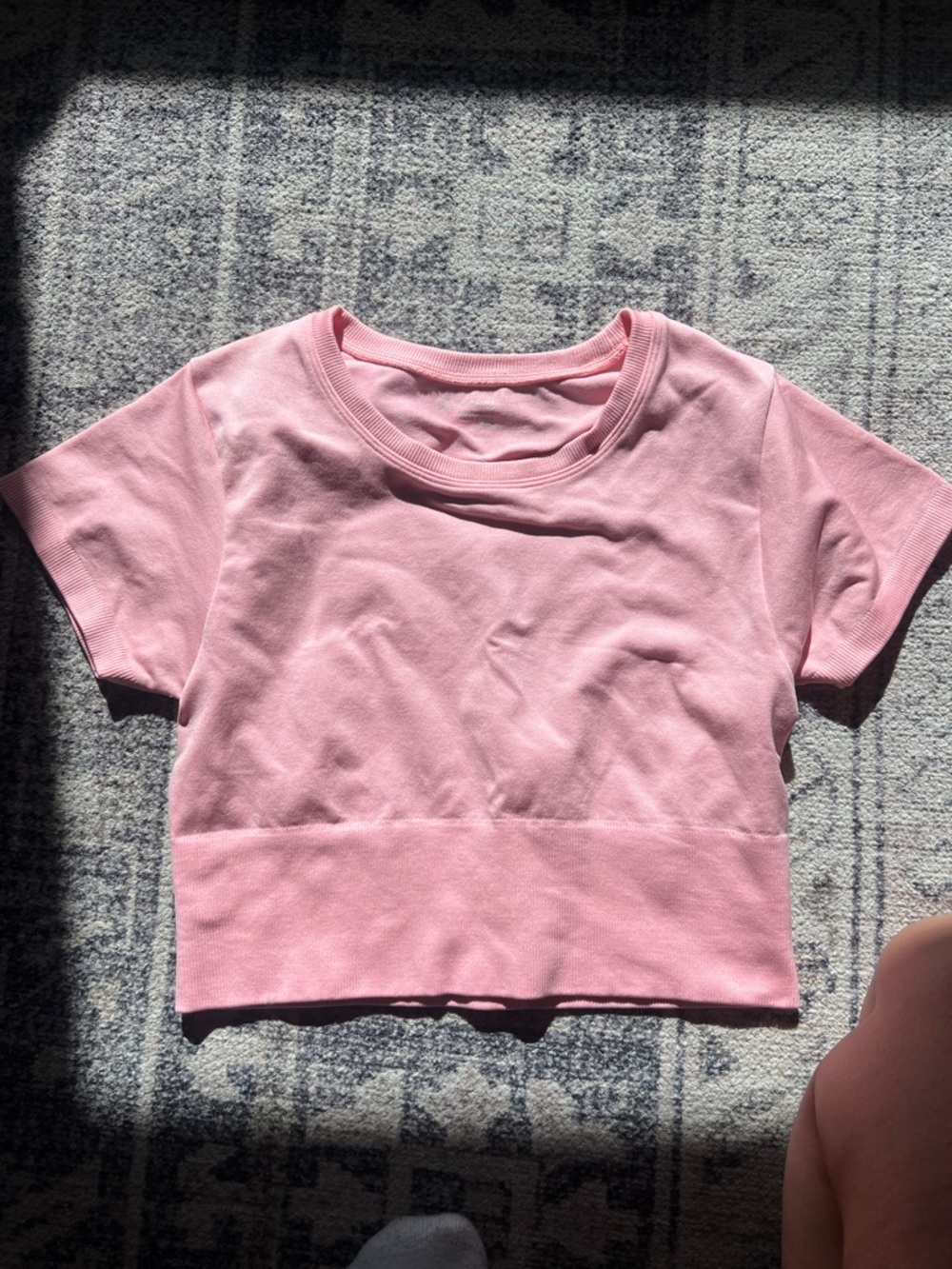 aerie Blush Pink Cropped Short Sleeve Top